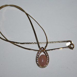 💛💗 Gold + Pink Rhinestone Necklace · 18" 💗💛